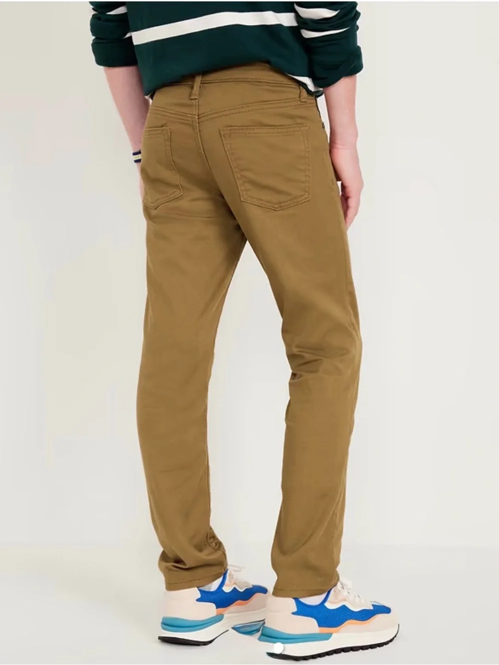 Old Navy | Boys Slim Fit 360° Stretch Twill Pants Built Tan Light Brown, Size 12